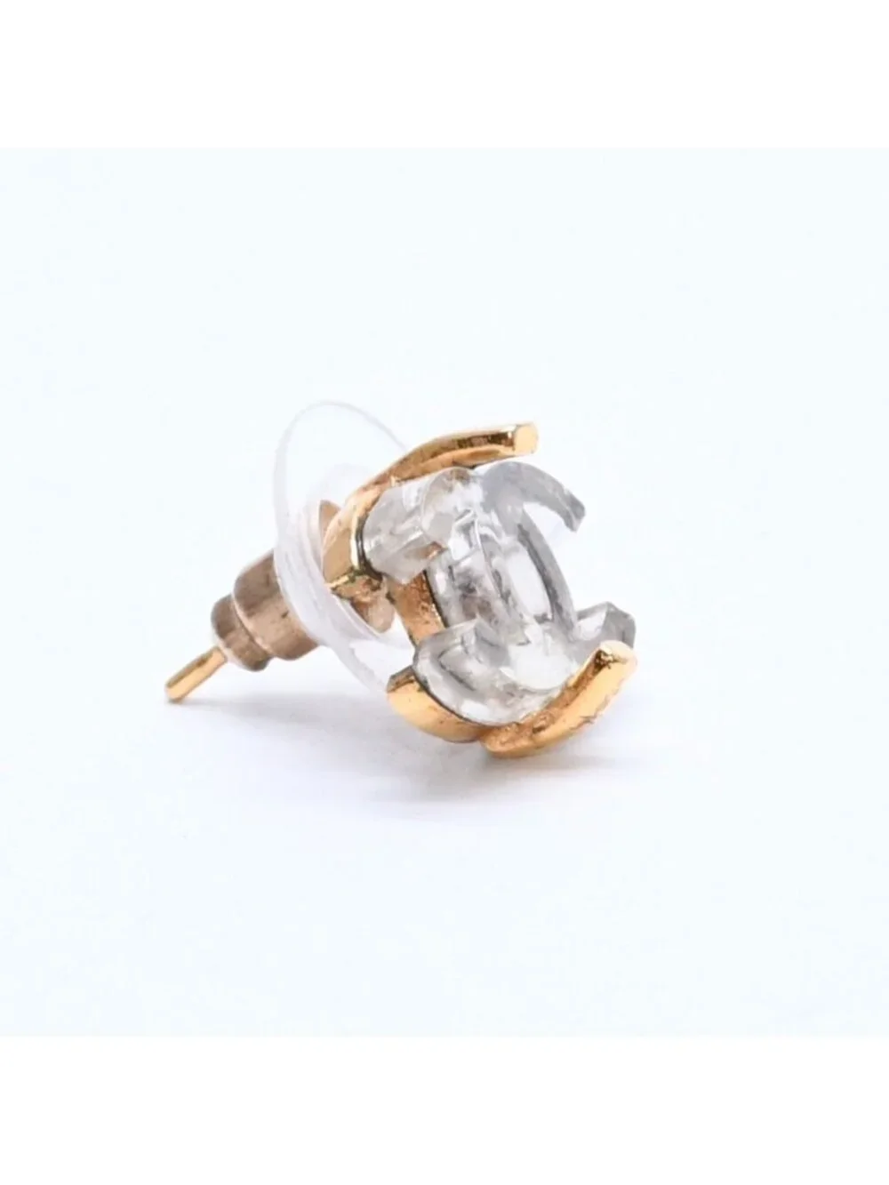 Chanel CC Logo Earrings 02 Metal Clear Gold